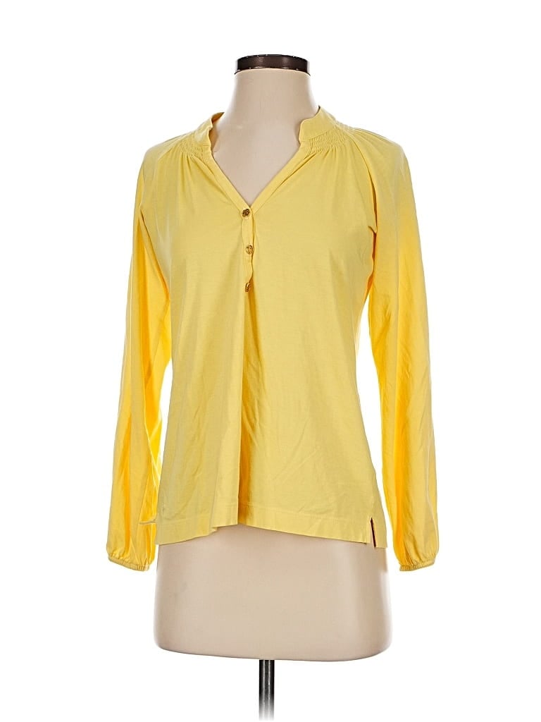 Pre-owned Lilly Pulitzer Long Sleeve Blouse In Yellow