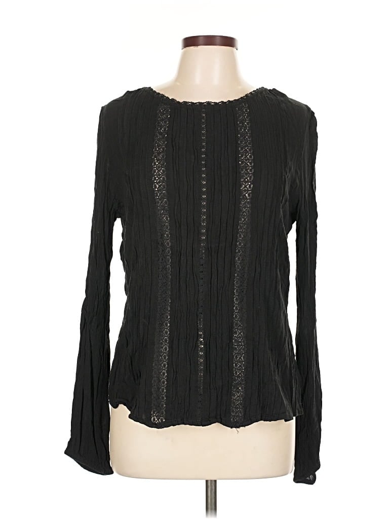 Pre-owned Gap Long Sleeve Blouse In Black