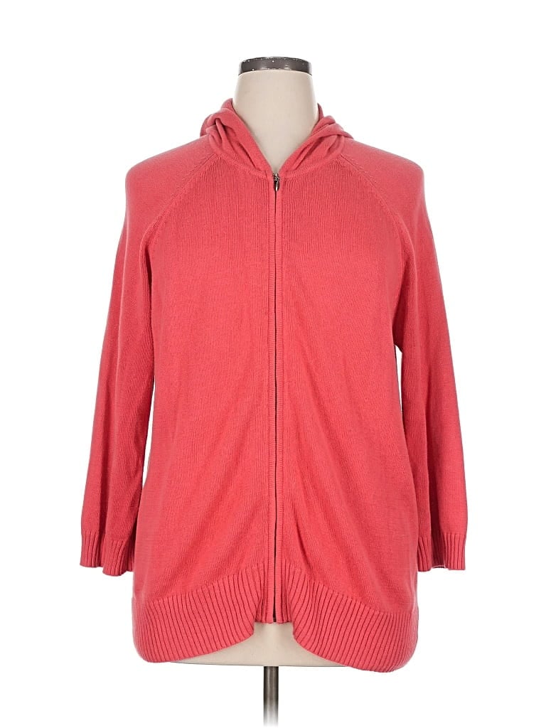 Pre-owned Chico's Fleece Jacket In Red