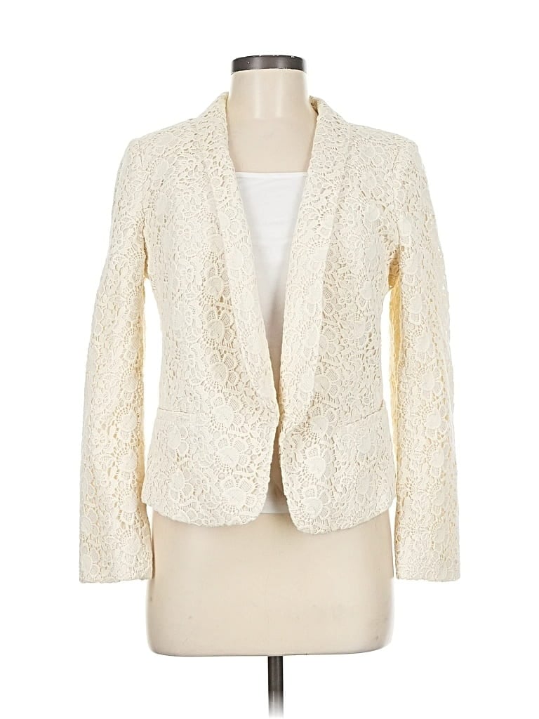 Pre-owned Ann Taylor Loft Blazer Jacket In White