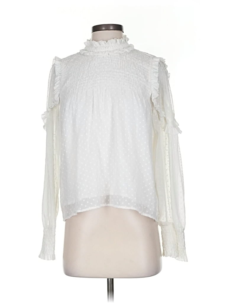 Pre-owned Trafaluc By Zara Long Sleeve Blouse In White