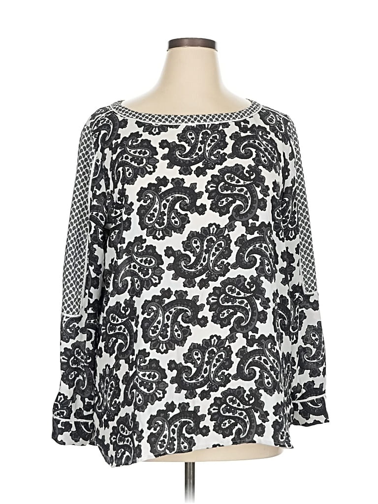 Pre-owned Ann Taylor Loft Outlet Long Sleeve Blouse In Black