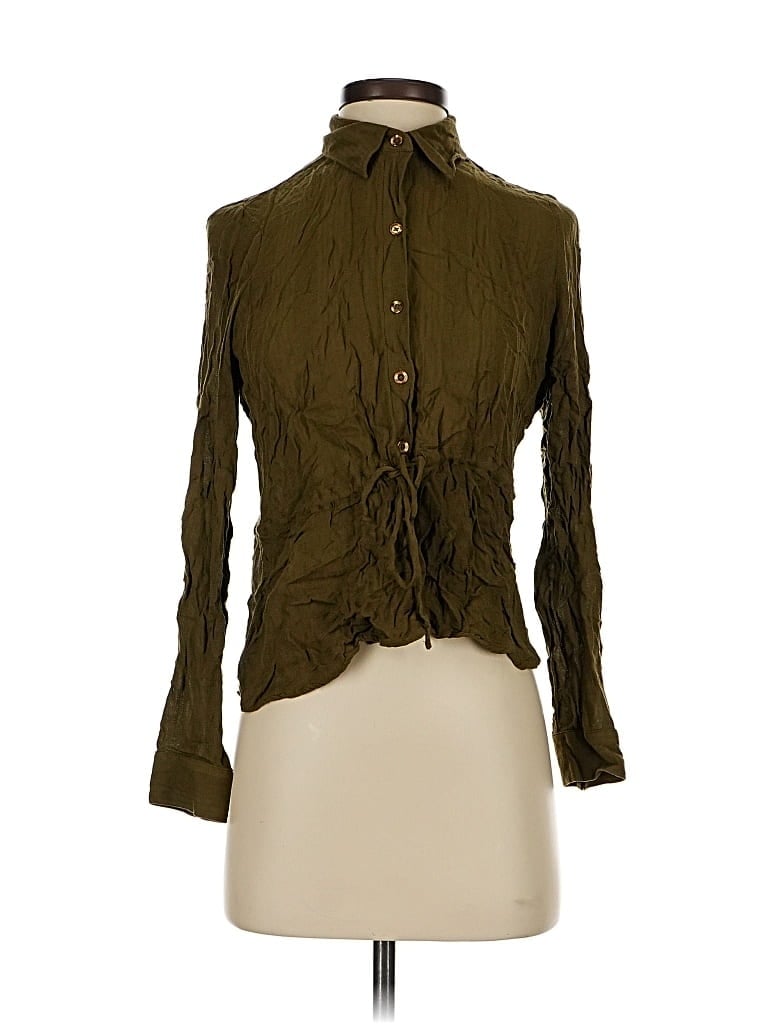 Pre-owned Guess Long Sleeve Blouse In Blue