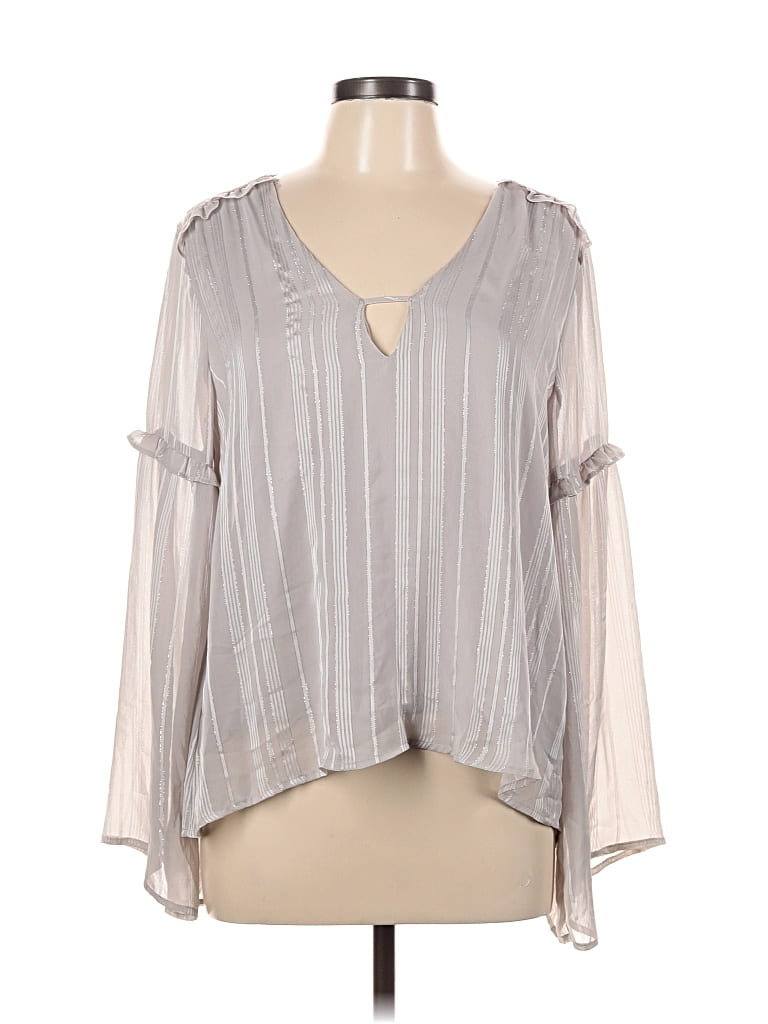Pre-owned Lush 3/4 Sleeve Blouse In Silver
