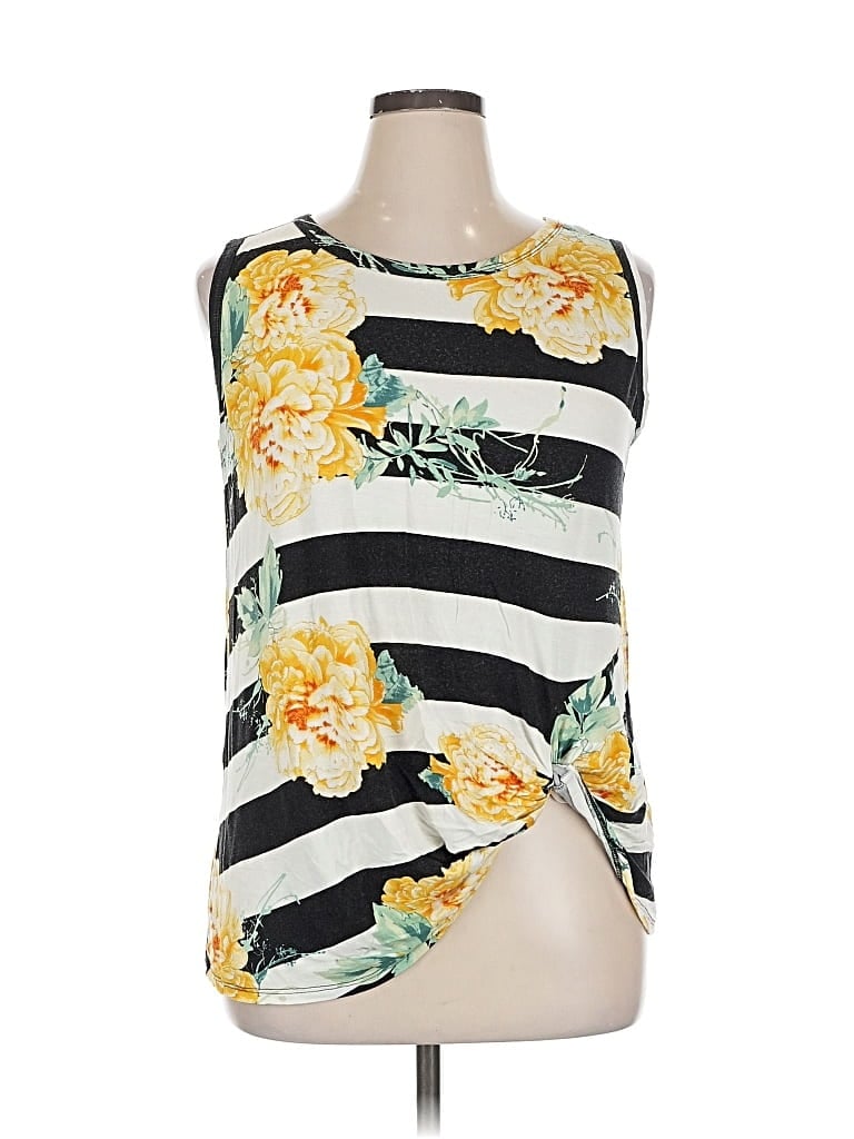 Pre-owned Lovely J Sleeveless Top Yellow One Shoulder Neckline Tops