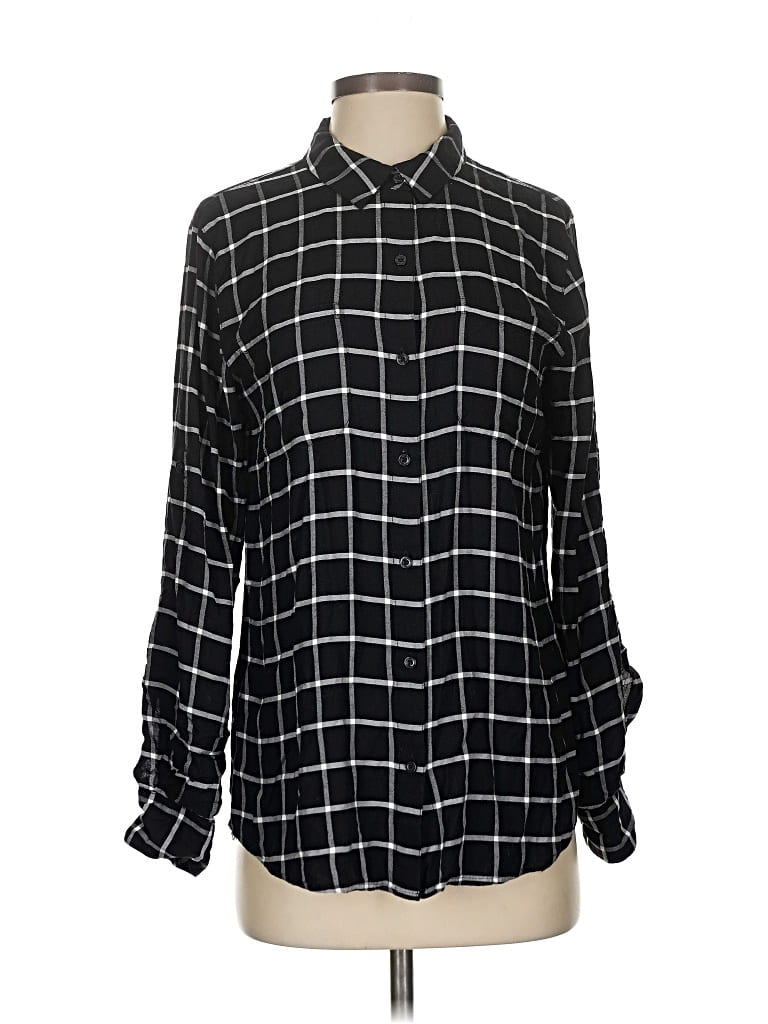 Pre-owned Calvin Klein Long Sleeve Blouse In Black