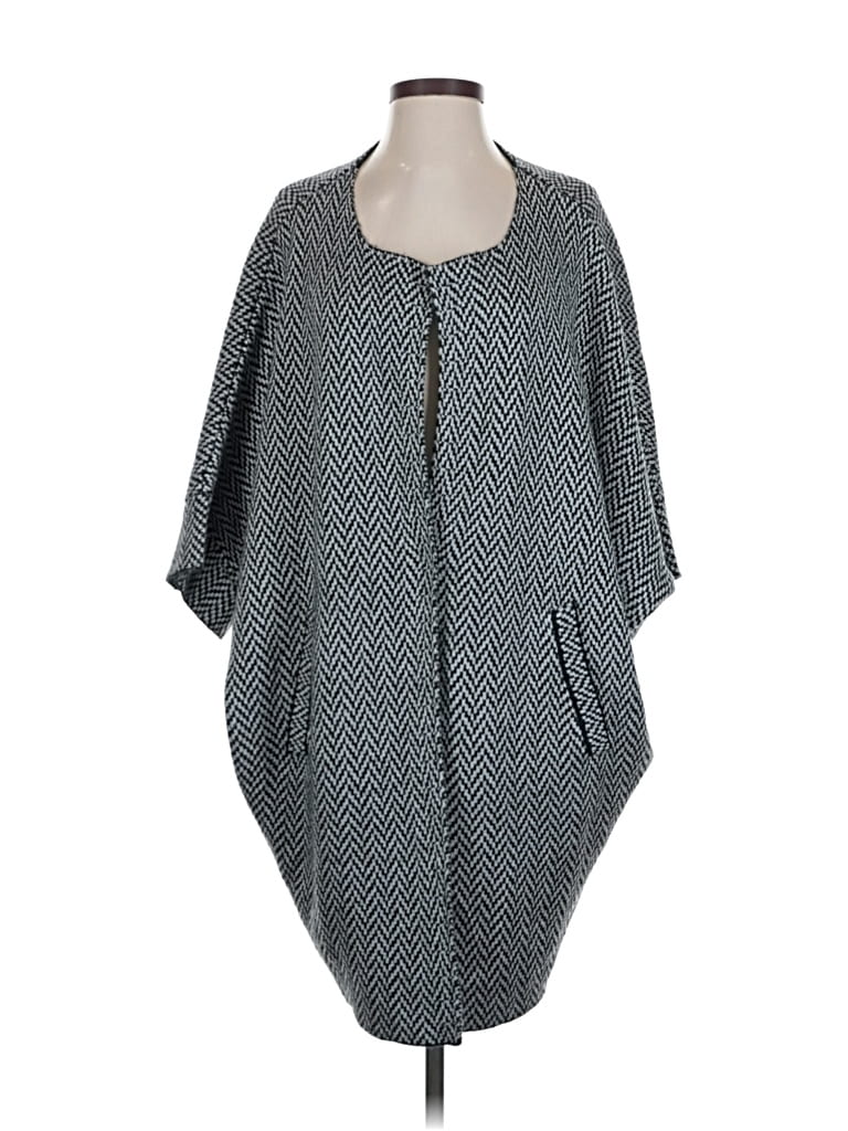 Pre-owned Susy Mix Poncho In Gray