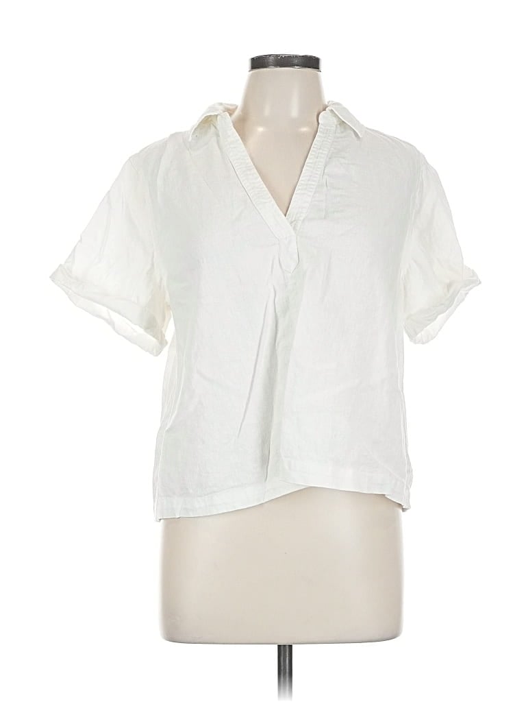 Pre-owned Universal Thread Short Sleeve Blouse In White