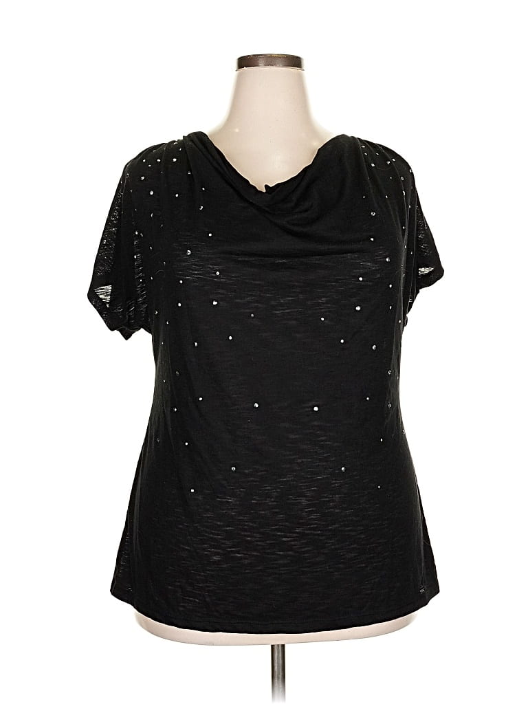 Pre-owned Hybrid Short Sleeve Blouse In Black