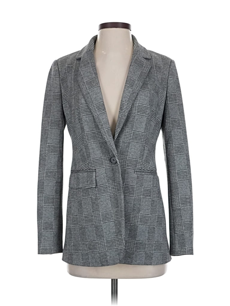 Pre-owned Ann Taylor Loft Blazer Jacket In Gray