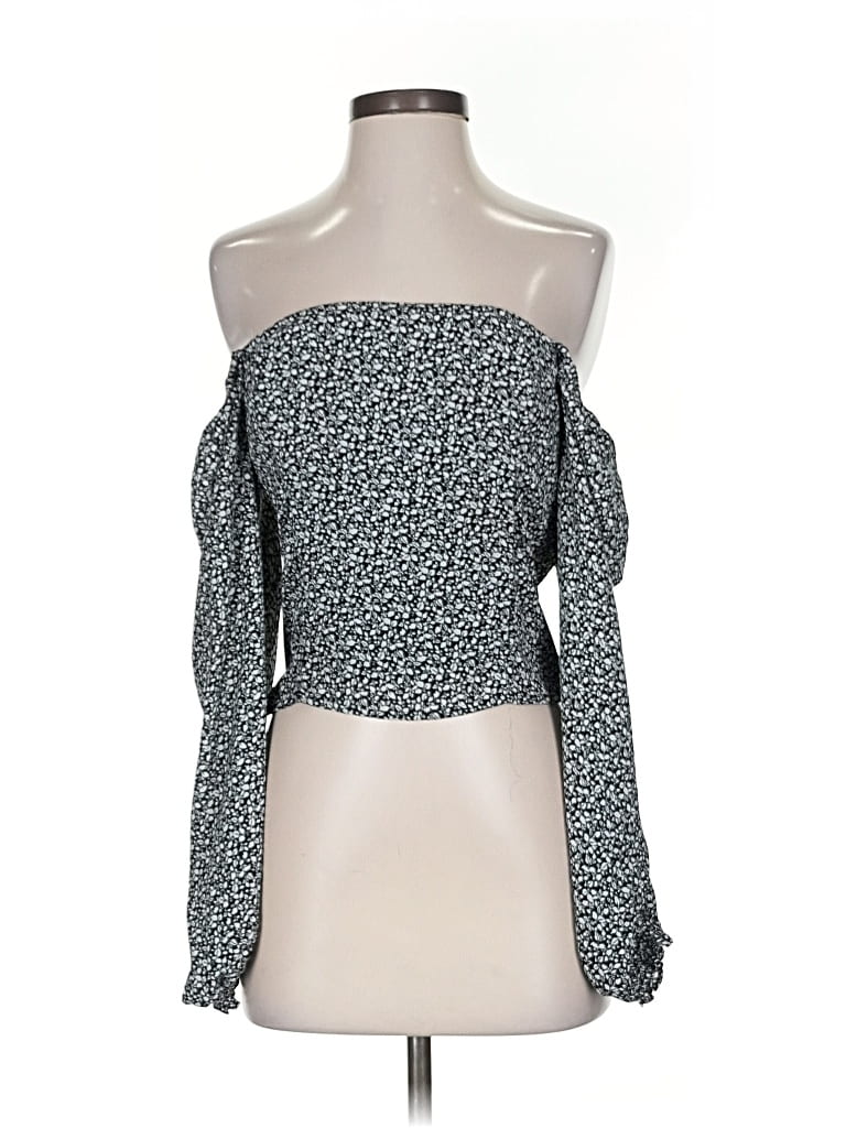 Pre-owned Abercrombie & Fitch 3/4 Sleeve Blouse In Black
