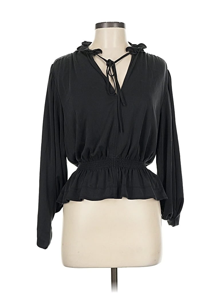 Pre-owned Rebecca Taylor Long Sleeve Blouse In Black