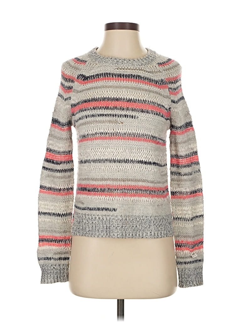 Pre-owned White + Warren Pullover Sweater In Silver