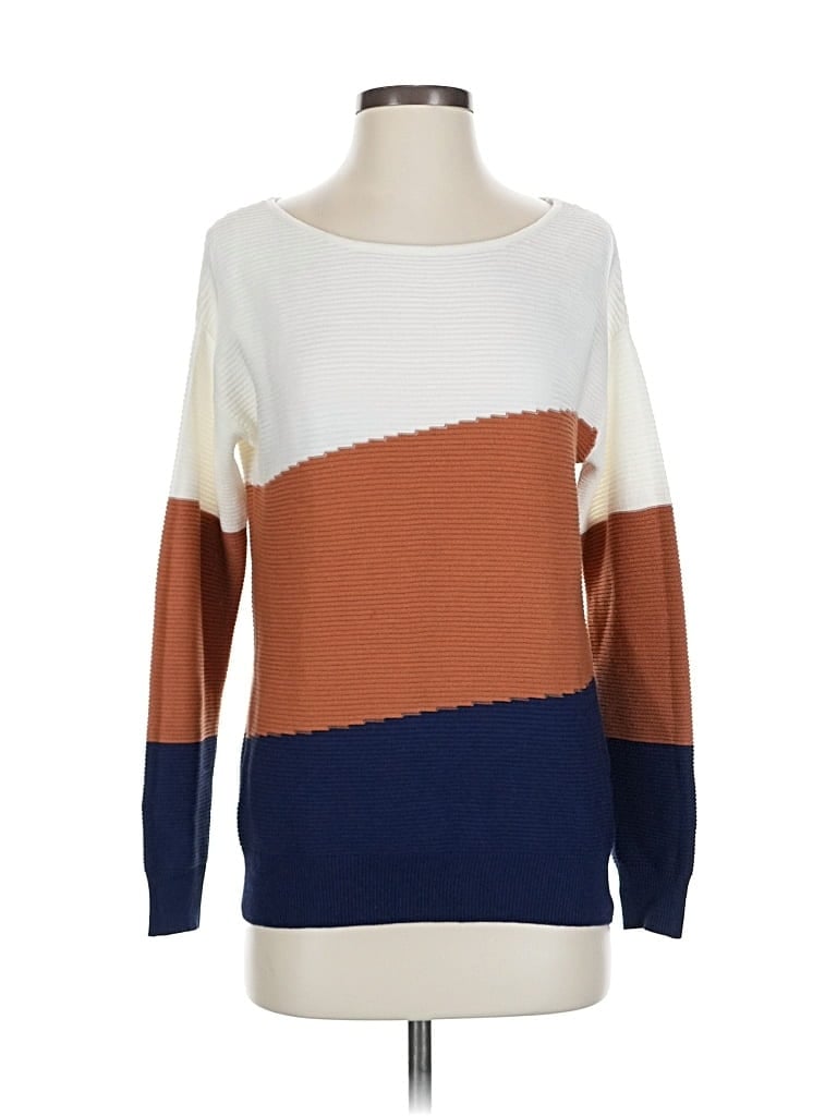 Pre-owned Evolution By Cyrus Pullover Sweater In White