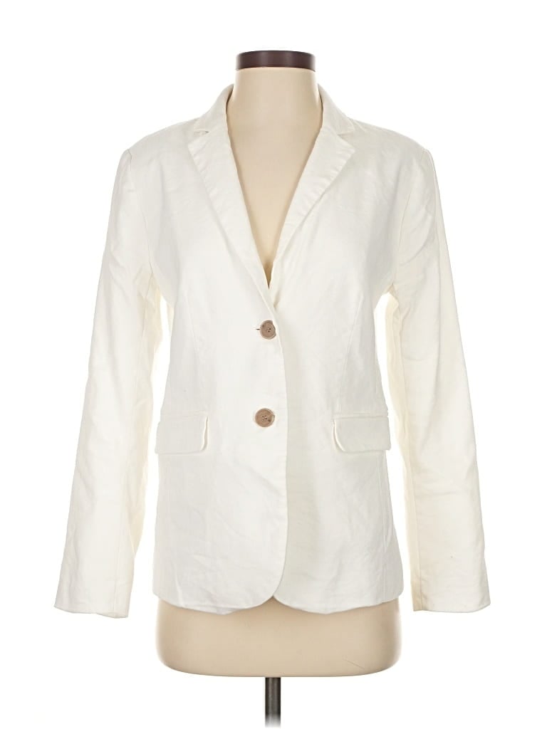 Pre-owned Ann Taylor Blazer Jacket In White
