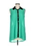 B_envied 100% Polyester Color Block Green Sleeveless Blouse Size M - photo 1