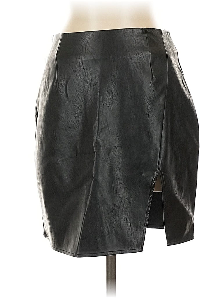 Pre-owned By The Way. Faux Leather Skirt In Black