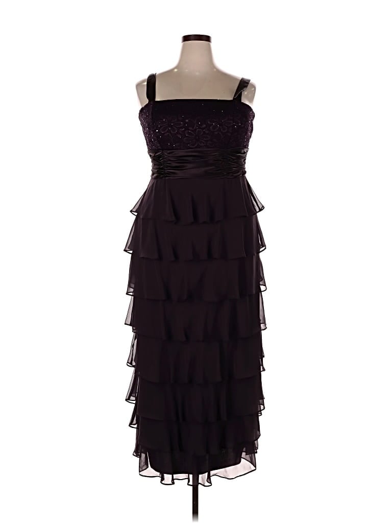 Pre-owned R & M Richards Cocktail Dress In Burgundy