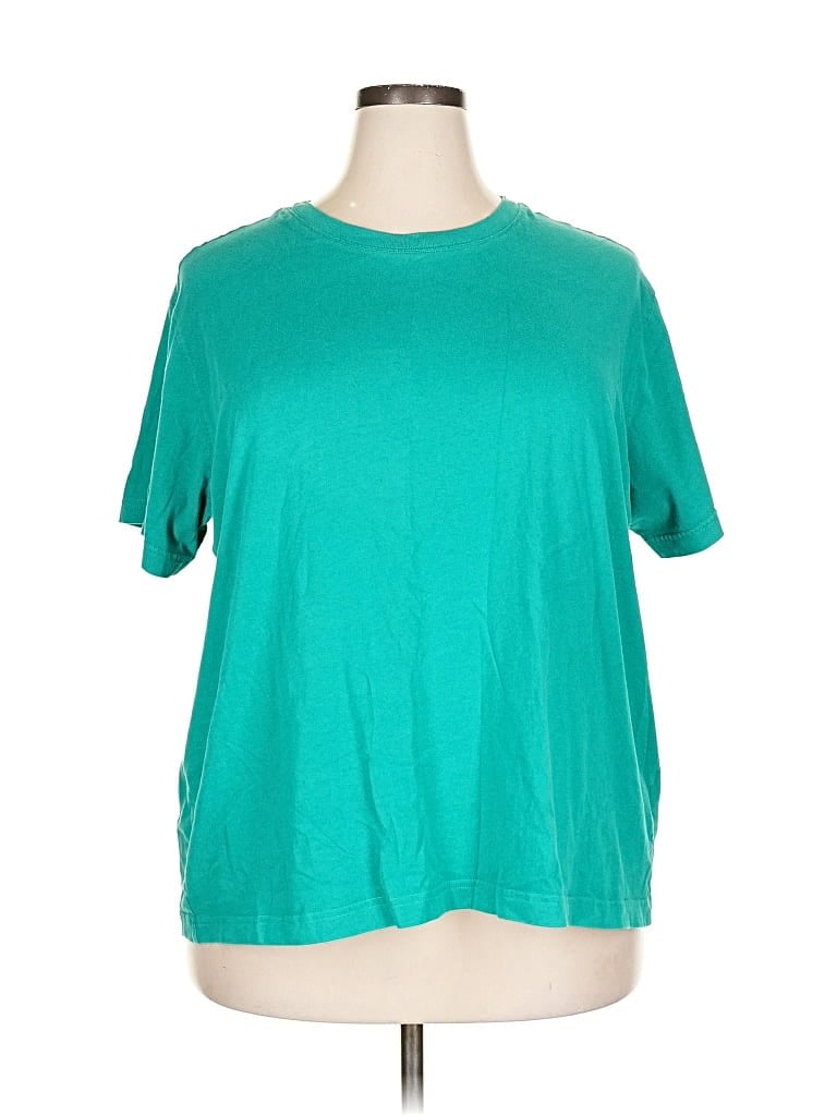 Pre-owned Lands' End Short Sleeve T-shirt In Blue