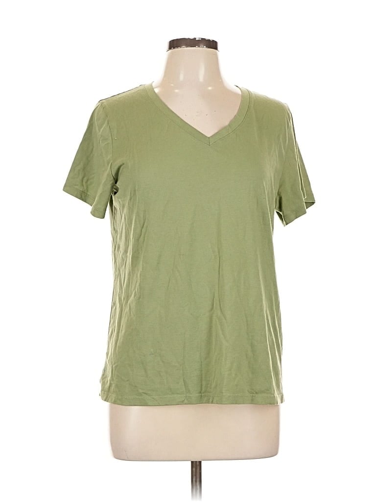 Pre-owned Time And Tru Short Sleeve T-shirt In Green