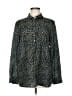 Ann Taylor Graphic Blue Green Long Sleeve Blouse Size M - photo 1