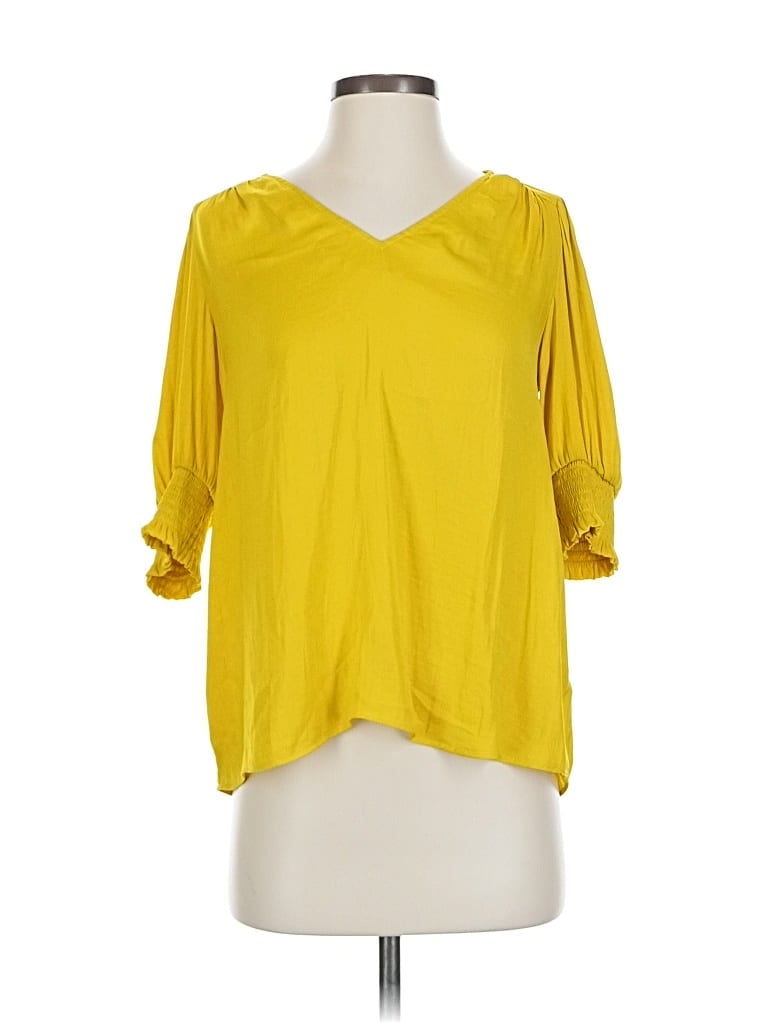 Pre-owned Maison D' Amelie 3/4 Sleeve Blouse In Yellow
