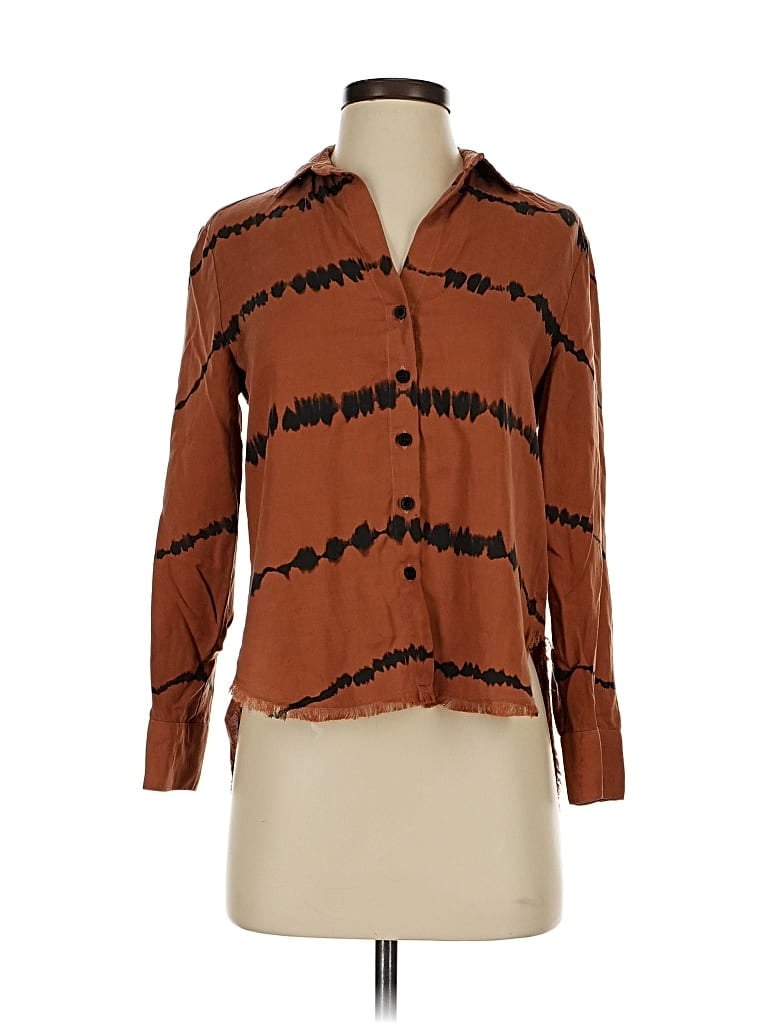 Pre-owned Cloth & Stone X Anthropologie Long Sleeve Blouse In Brown