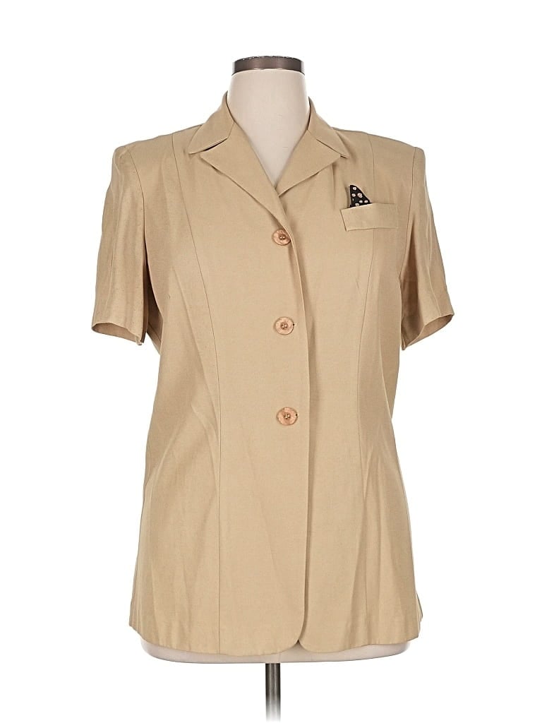 Pre-owned Studio I Short Sleeve Blouse In Brown
