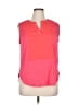 Calvin Klein Color Block Pink Sleeveless Blouse Size 0X - photo 1