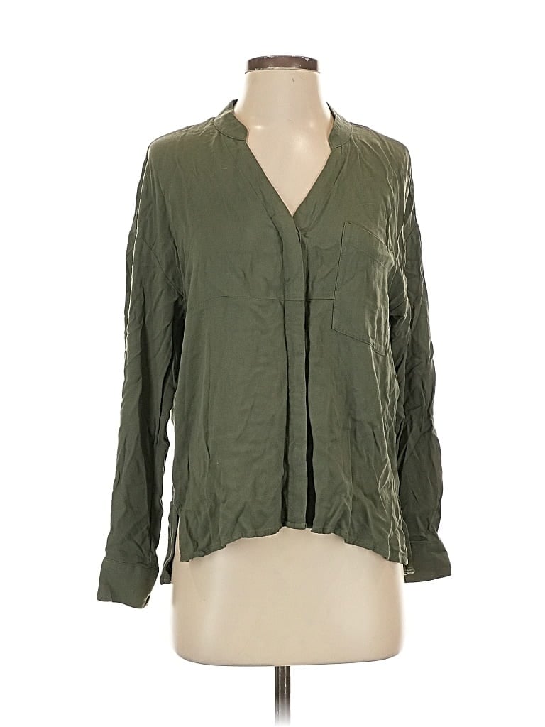 Pre-owned Young Fabulous & Broke Long Sleeve Blouse In Green