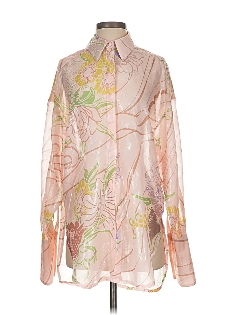 Sabina Musayev Long Sleeve Blouse In Pink
