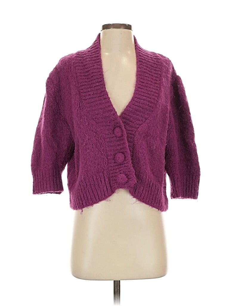Pre-owned Zara Cardigan Sweater In Purple