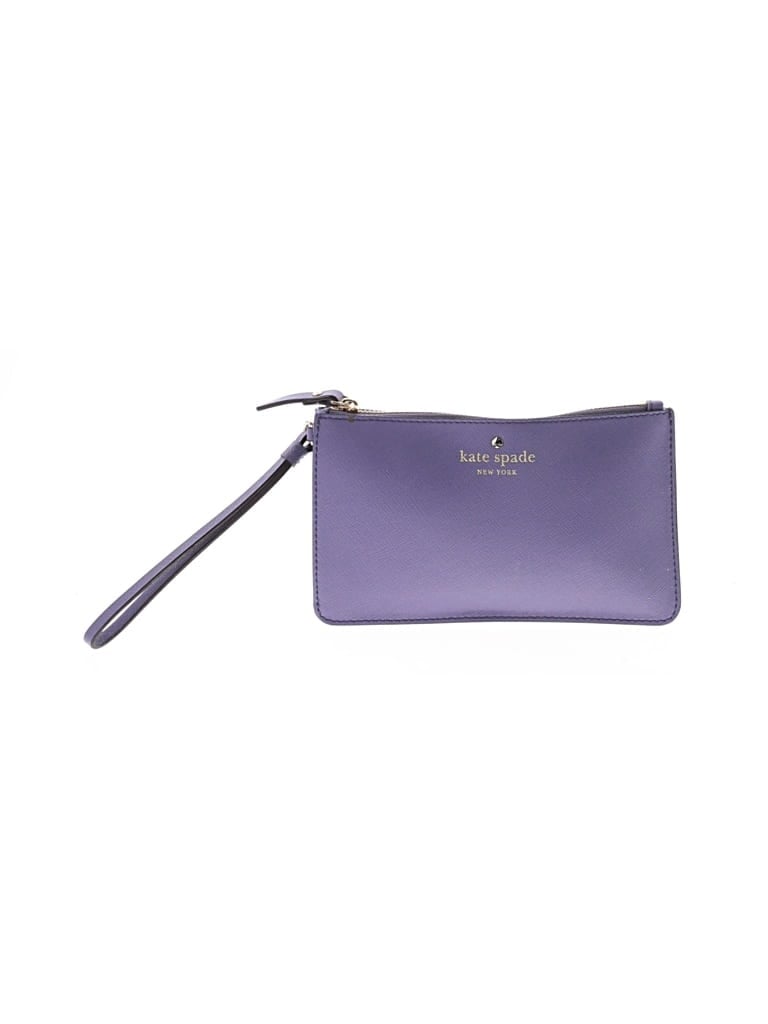 Pre-owned Kate Spade New York Leather Wristlet In Purple
