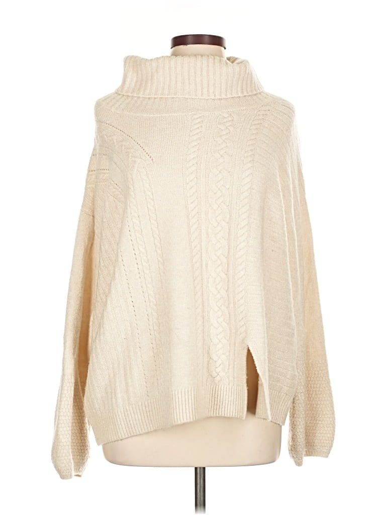 Pre-owned Caslon Turtleneck Sweater In White