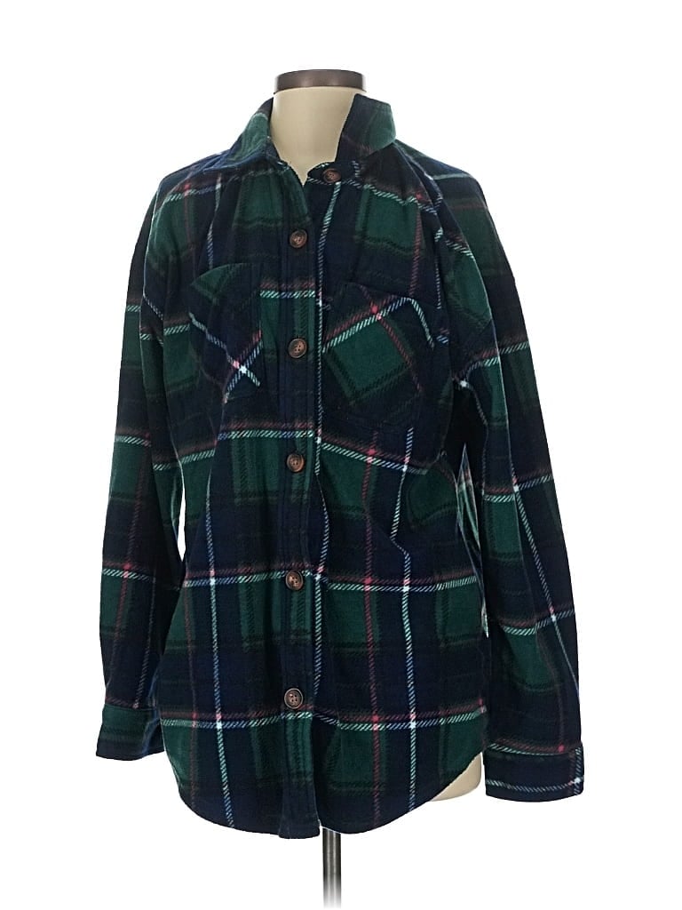 Pre-owned Maurices Long Sleeve Blouse In Green