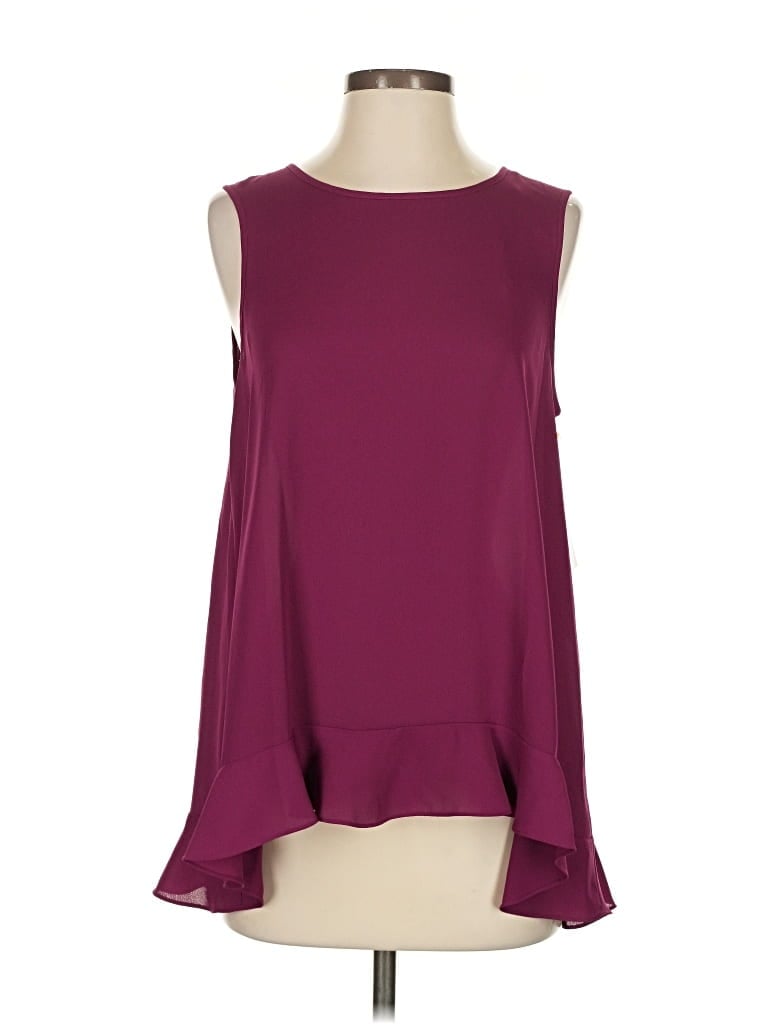 Pre-owned Cece Sleeveless Blouse In Burgundy