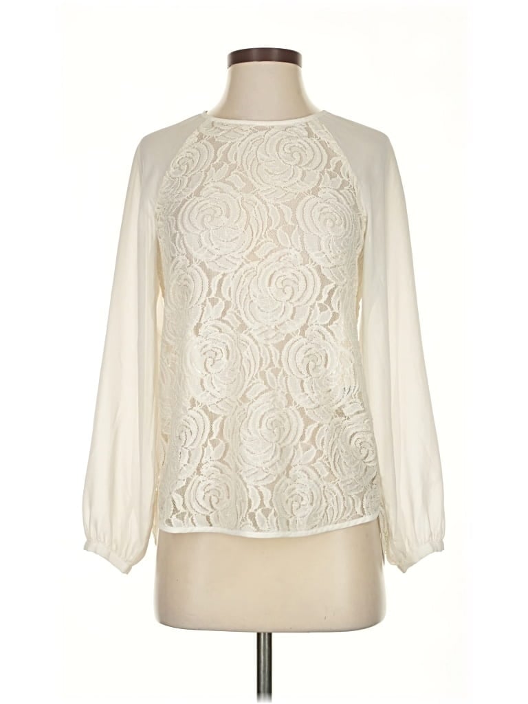 Pre-owned Zara Basic 3/4 Sleeve Blouse In White