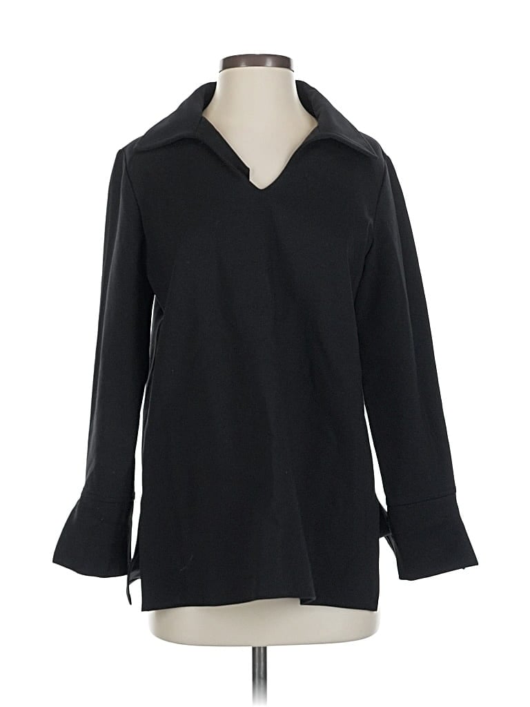 Pre-owned Final Touch 3/4 Sleeve Blouse In Black