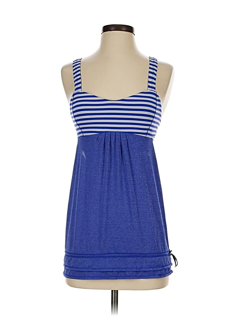 Pre-owned Lululemon Athletica Tank Top Blue Halter Neckline Tops