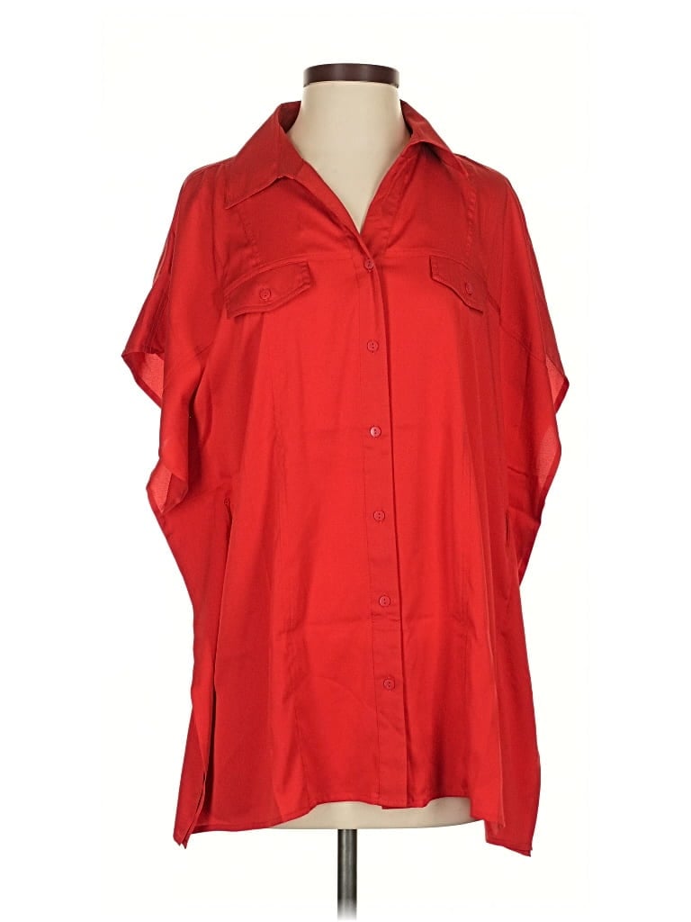 Pre-owned Joan Rivers 3/4 Sleeve Blouse In Red