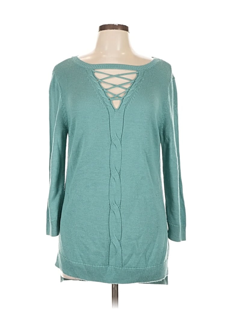 Pre-owned Soho Jeans New York & Company Cardigan Sweater In Blue