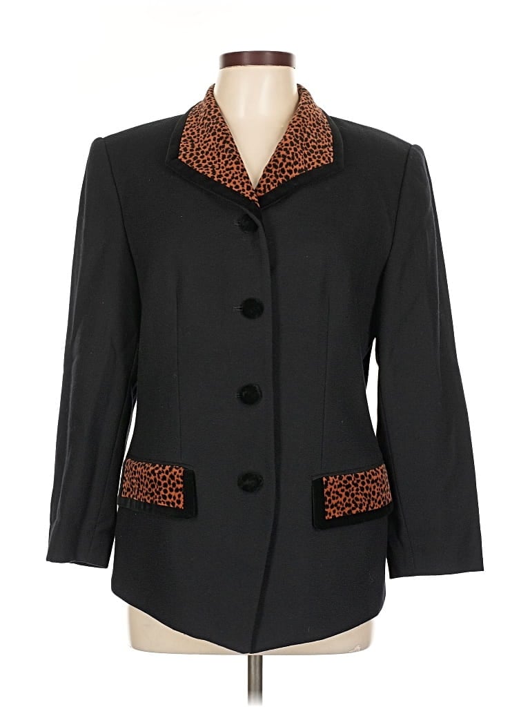 Pre-owned Valerie Stevens Wool Blazer Jacket In Black