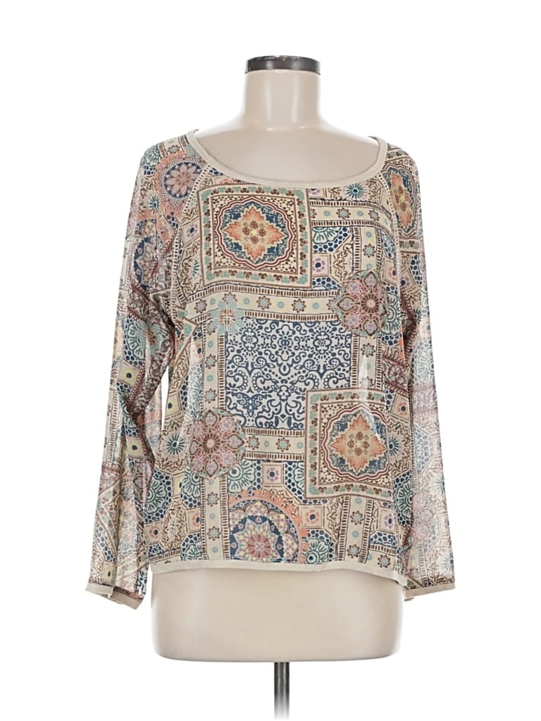 Pre-owned American Rag Cie 3/4 Sleeve Blouse In Gray