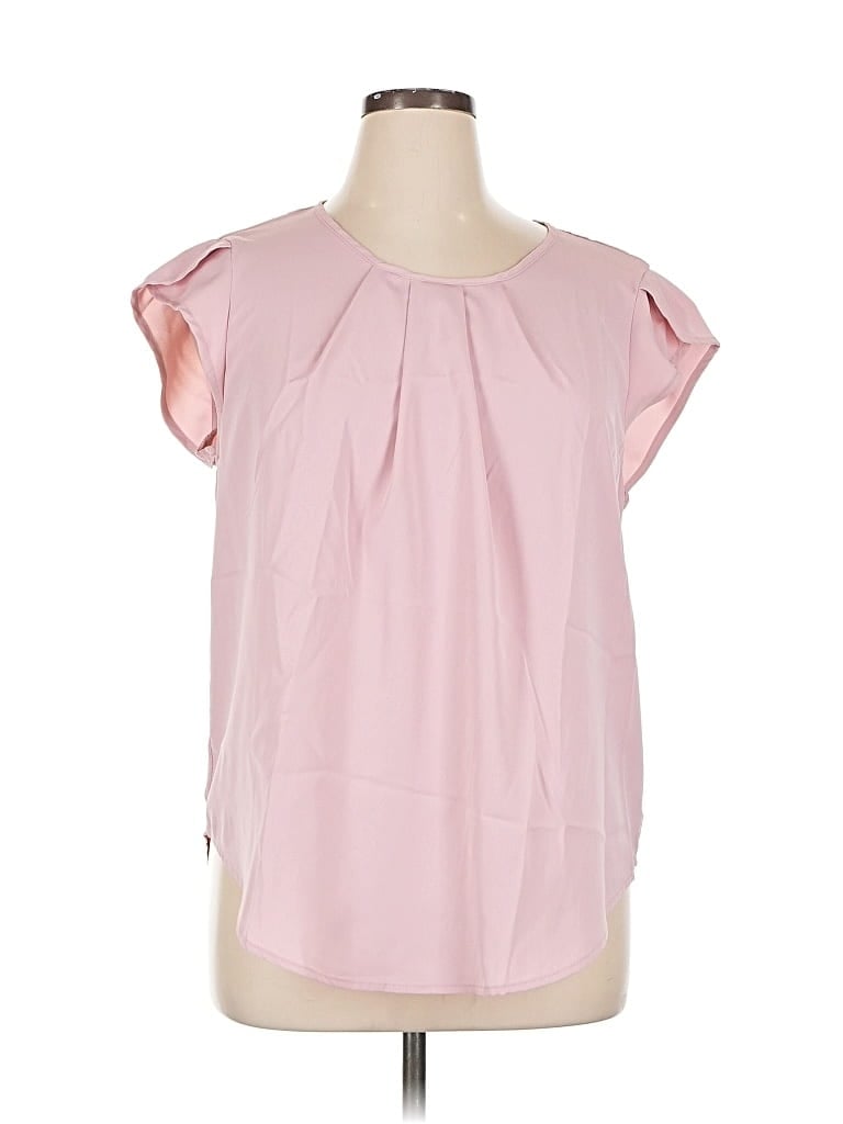Pre-owned Unbranded Short Sleeve Blouse In Pink