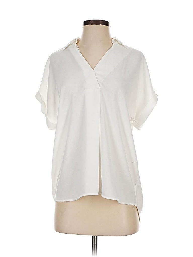 Pre-owned Cabi Short Sleeve Blouse In White