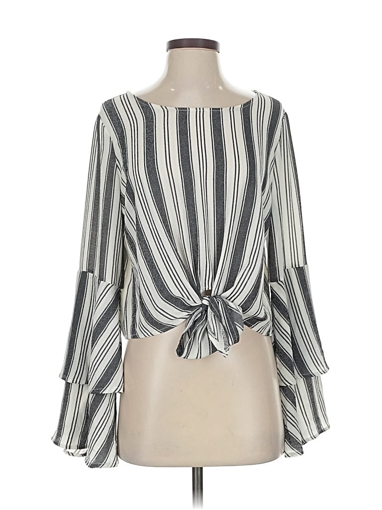 Pre-owned Altar'd State 3/4 Sleeve Blouse In Gray