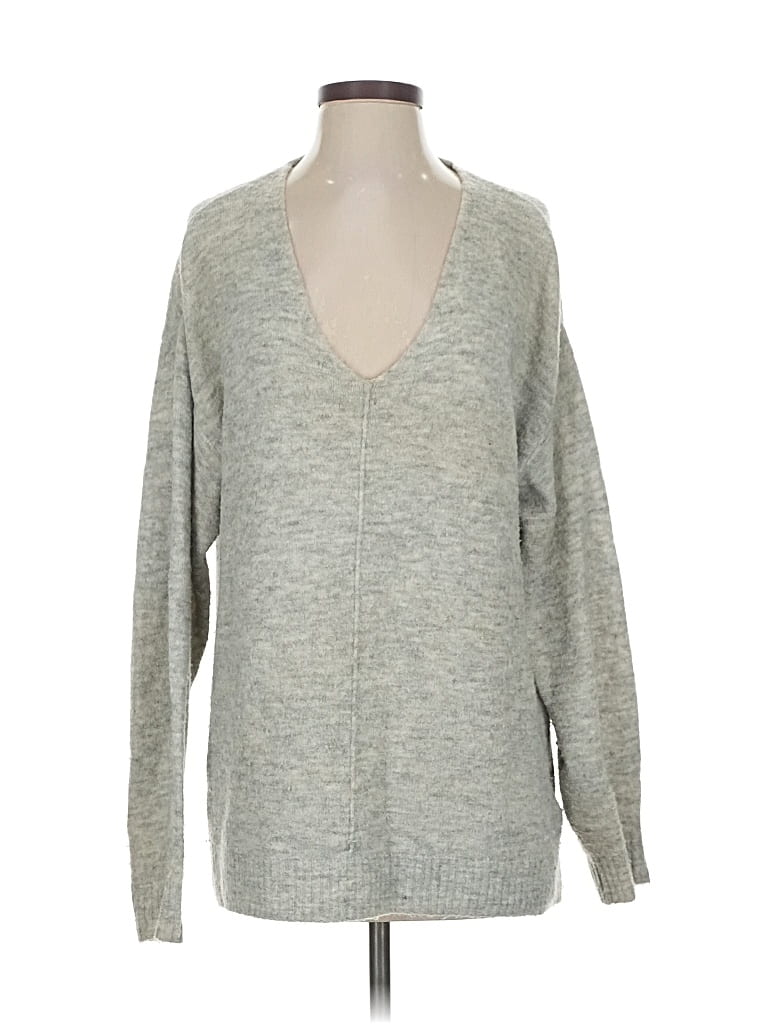 Pre-owned H&m Pullover Sweater In Gray