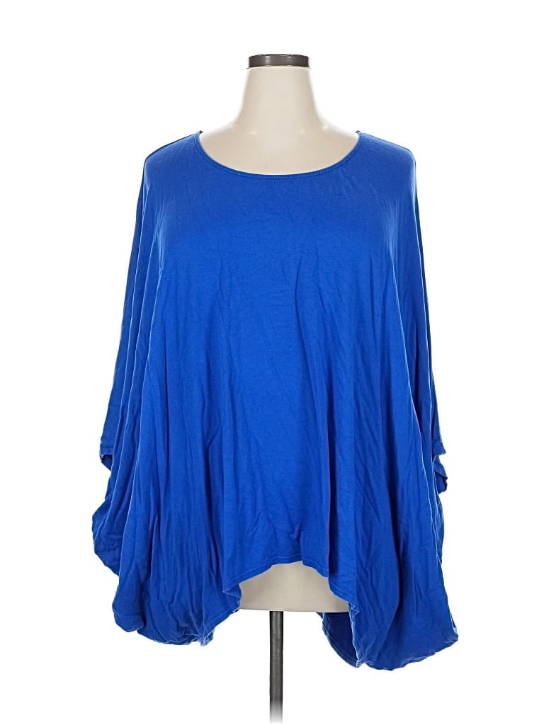 Pre-owned Lane Bryant 3/4 Sleeve T-shirt In Blue