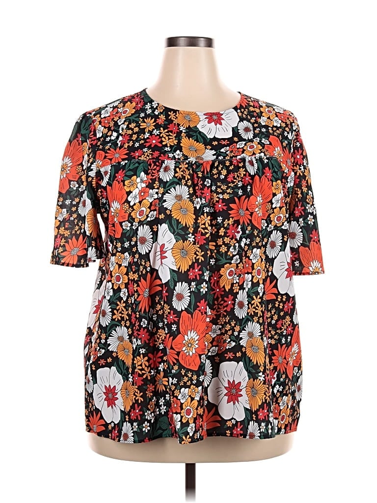 Pre-owned Assorted Brands Short Sleeve Blouse In Orange