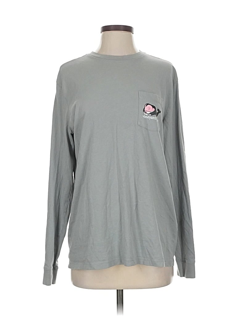 Pre-owned Vineyard Vines Long Sleeve T-shirt In Gray
